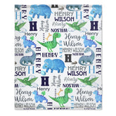 Personalized Dinosaur Name Custom Baby Blanket